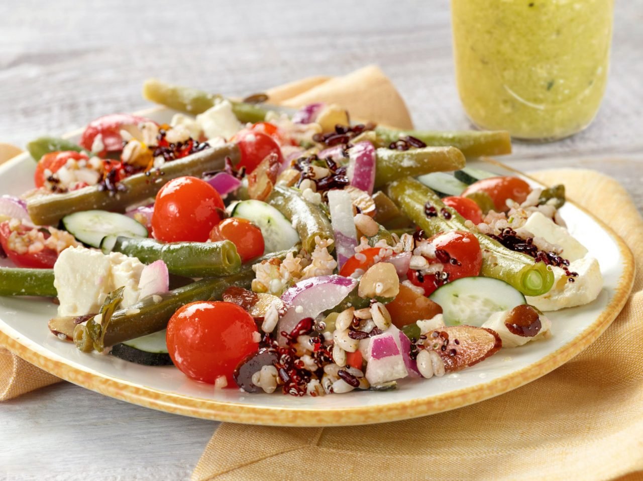 Whole Grains, Green Beans, Feta Cheese Salad